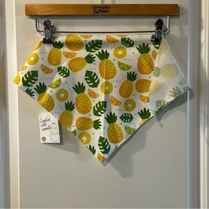 Summer Vibes Pooch Bandana Set – Pink Flamingo & Pineapple + Yellow Pineapple